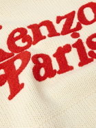 KENZO - Logo-Appliquéd Cotton Hoodie - Neutrals
