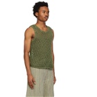 Nicholas Daley Green Knit Garment-Dyed Vest