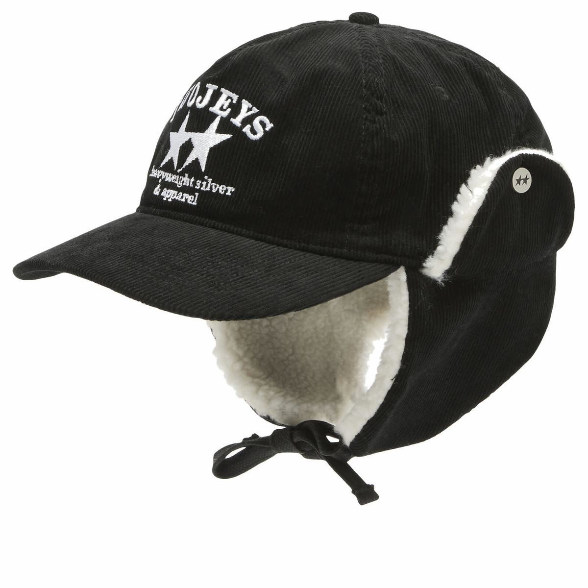 TwoJeys Men's Heavy Silver Earflap Cap in Black 