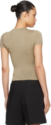 Fax Copy Express Khaki Crewneck T-Shirt