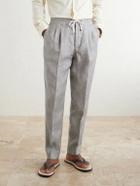 Brunello Cucinelli - Suede Flip Flops - Gray