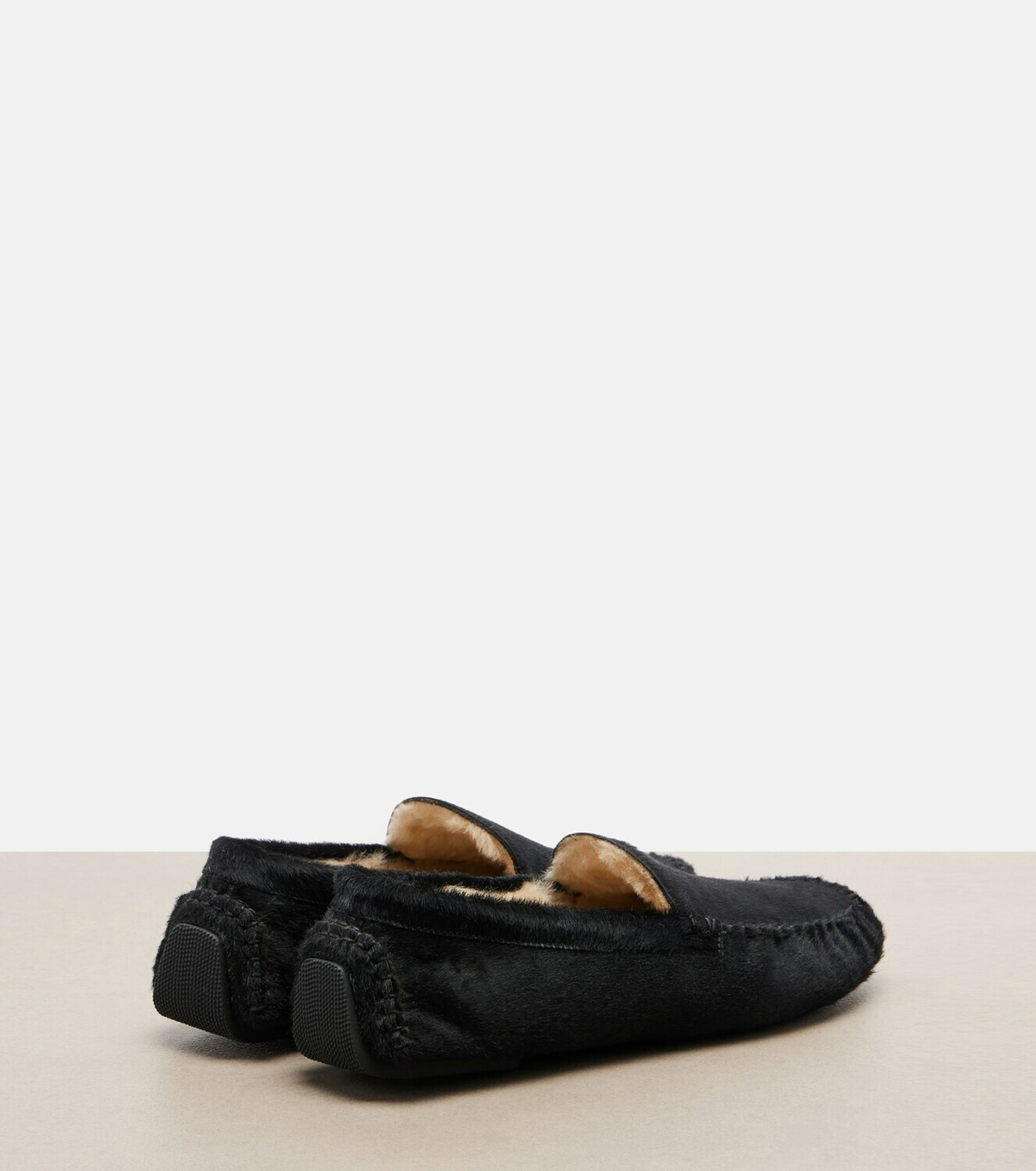 The Row Lucca calf hair loafers