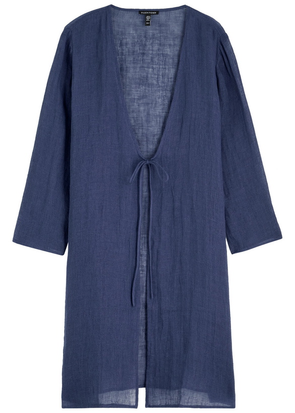 Photo: Eileen Fisher Sheer Linen Jacket Navy