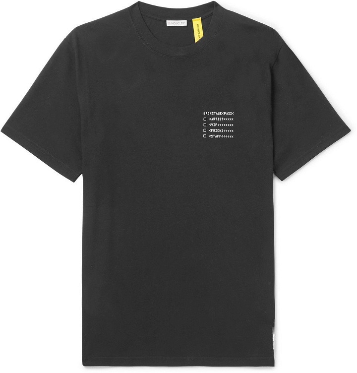 Photo: Moncler Genius - 7 Moncler Fragment Printed Cotton-Jersey T-Shirt - Men - Black