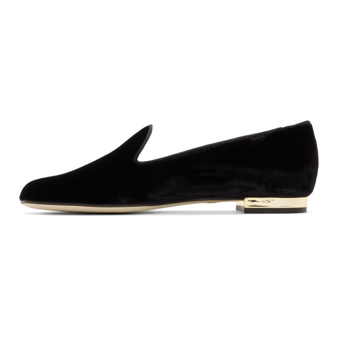 Charlotte Olympia Black Velvet Nocturnal Loafers