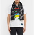 Fendi - Printed Silk and Wool-Blend Scarf - Men - Black