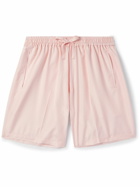 UMIT BENAN B - Julian Straight-Leg Silk-Satin Drawstring Shorts - Pink