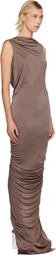 Rick Owens Lilies Taupe Concordians Eva Maxi Dress