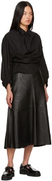 Citizens of Humanity Black Aria Leather Midi Skirt