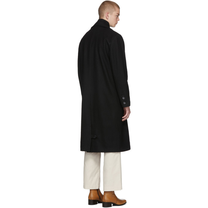 LHomme Rouge Black Recycled Wool Coat