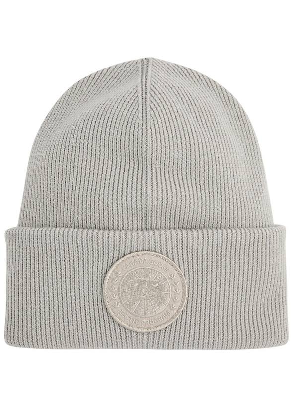 Photo: Canada Goose Arctic Ribbed Wool Beanie - Light Grey