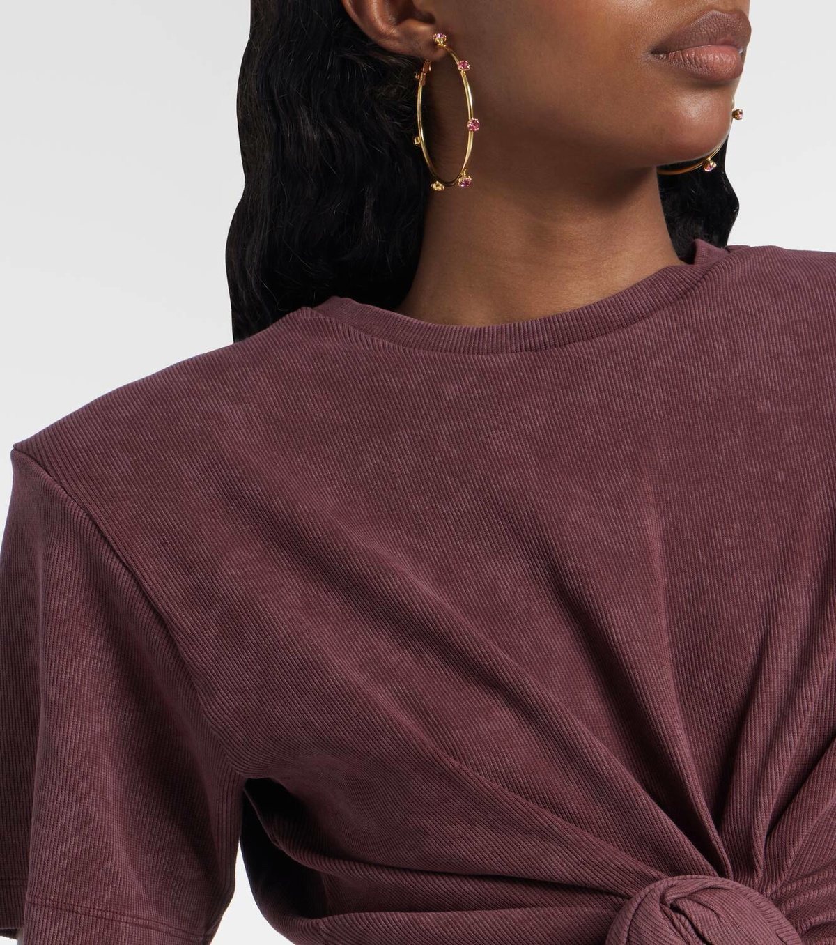 Magda Butrym Cropped cotton-blend T-shirt