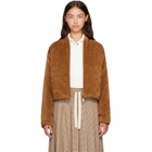 Moncler Tan & Pink Blageon Corduroy Reversible Down Jacket