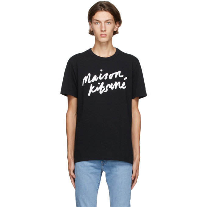 Photo: Maison Kitsune Black Handwriting Classic T-Shirt