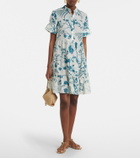 Erdem Floral tiered cotton and linen minidress
