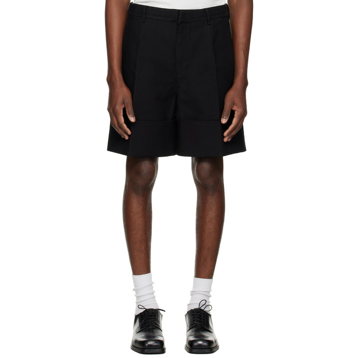Photo: Entire Studios Black Cuffed Shorts