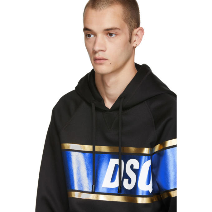 Dsquared2 Black Shiny Logo Hoodie Dsquared2