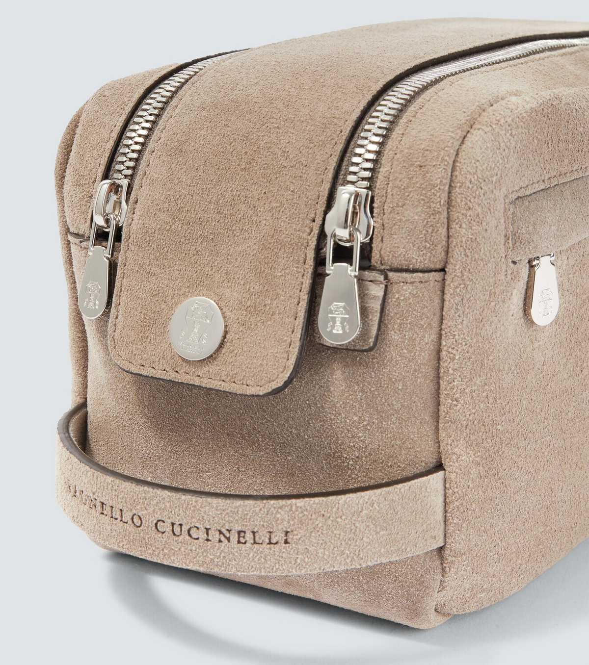 Brunello Cucinelli Suede toiletry bag