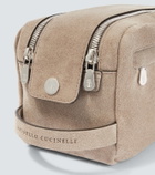 Brunello Cucinelli Suede toiletry bag
