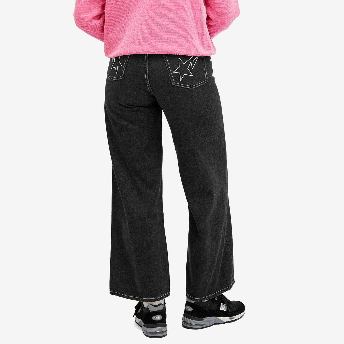 A Bathing Ape Women's Ape Head Oversized Jeans in Black