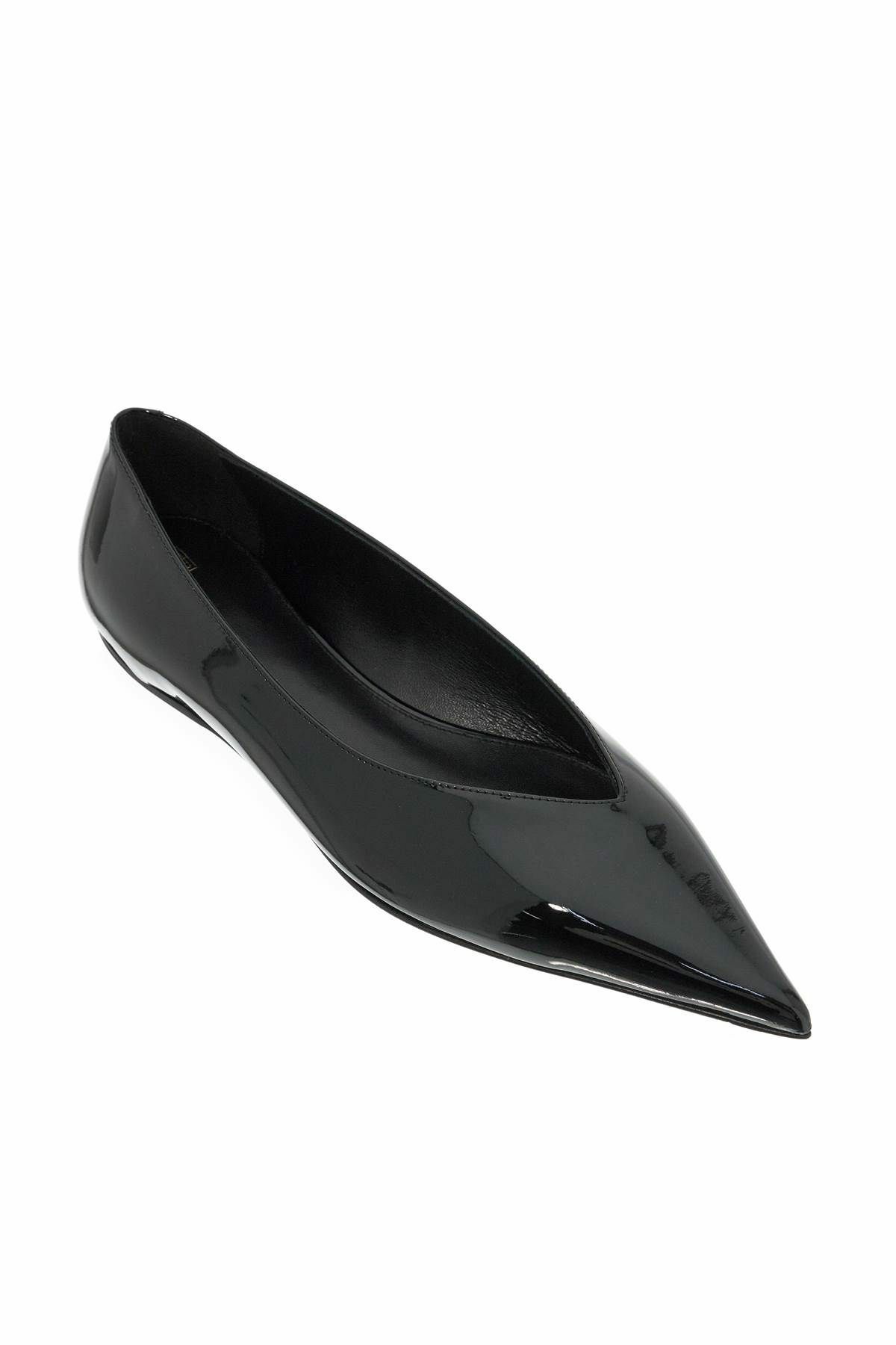 【TOTEME】Asymmetric patent Leather baller Patent asymmetric ballerinas black – TOTEME