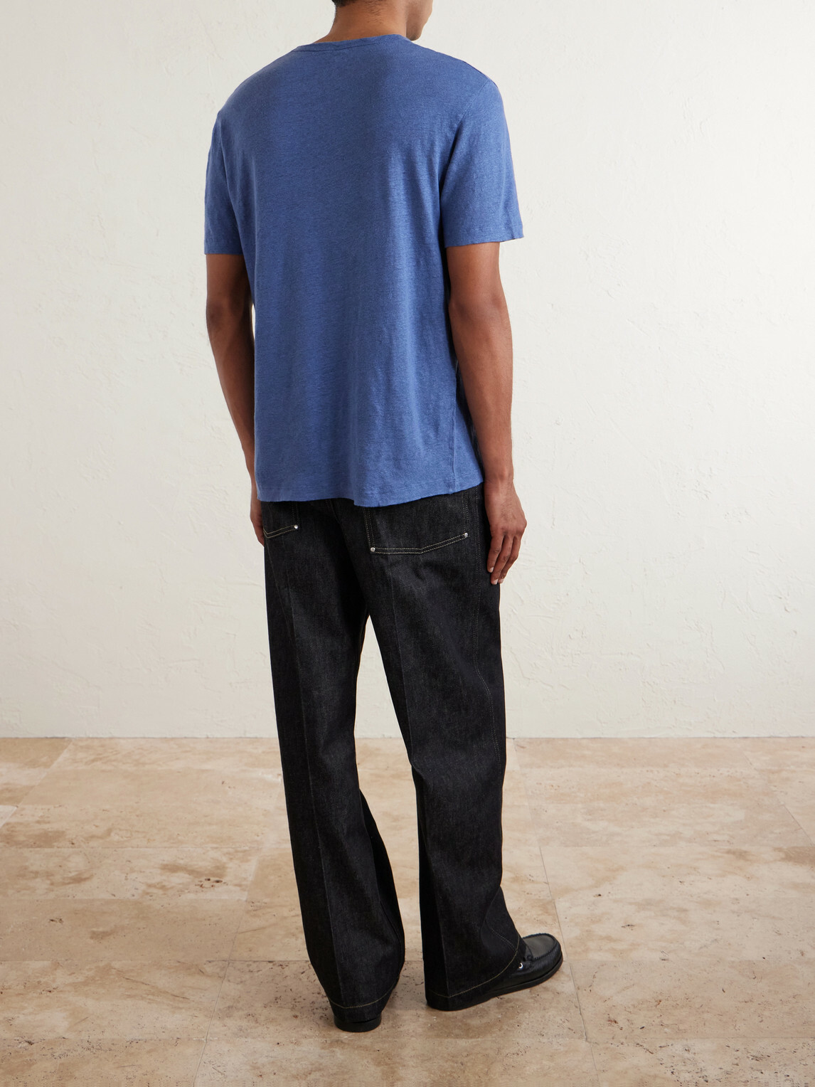 Hartford - Linen-Jersey T-Shirt - Blue