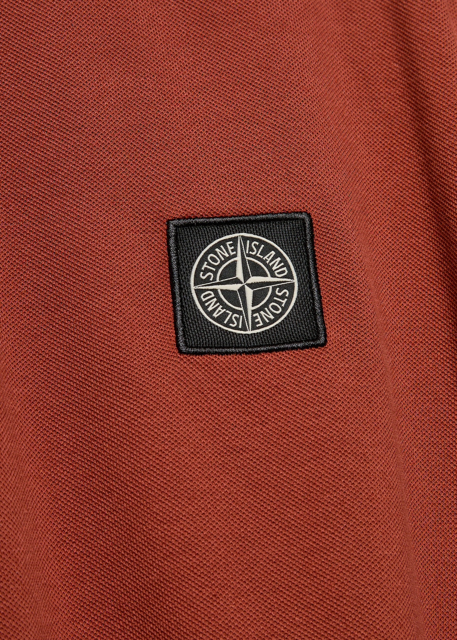 Stone Island Piqué Cotton Polo Shirt Red