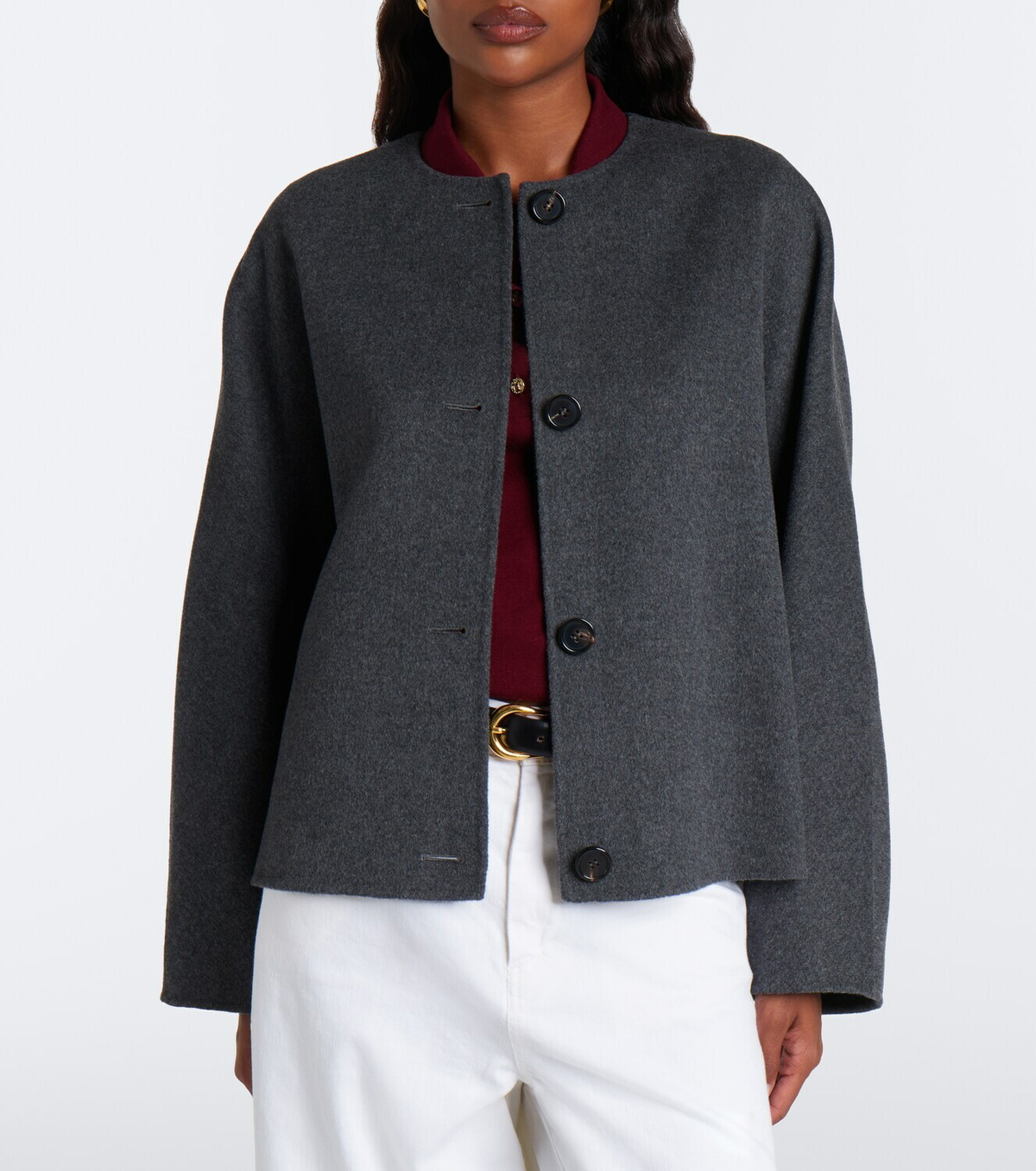 'S Max Mara Scarf-detail virgin wool jacket