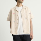 Folk Men's Presented by END. Relaxed Soft Collar Vacation Shirt in Ecru People Embroidery