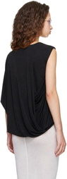 Entire Studios Black Lycra Side Drape Top