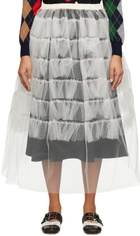 tao White Tiered Midi Skirt