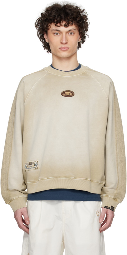 Photo: AAPE by A Bathing Ape Beige Main Crewneck Sweatshirt
