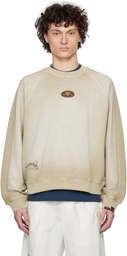 AAPE by A Bathing Ape Beige Main Crewneck Sweatshirt