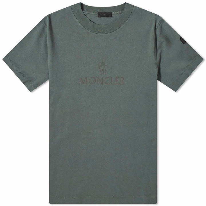 Photo: Moncler Men's Text Logo T-Shirt in Green