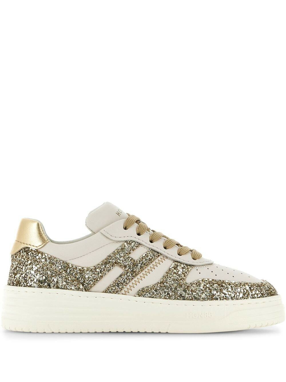 HOGAN - H630 Leather And Glitter Sneakers Hogan