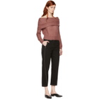 Rag and Bone Pink Mini Mohair Off-The-Shoulder Knit Sweater
