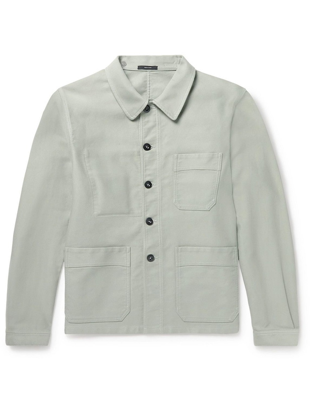 Photo: TOM FORD - Garment-Washed Brushed-Cotton Chore Jacket - Gray