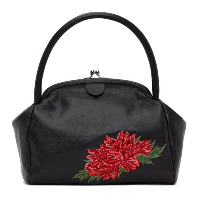 Ys Black Floral Clasp Bag Ys