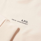 A.P.C. Men's Item Logo Hoody in Pale Pink