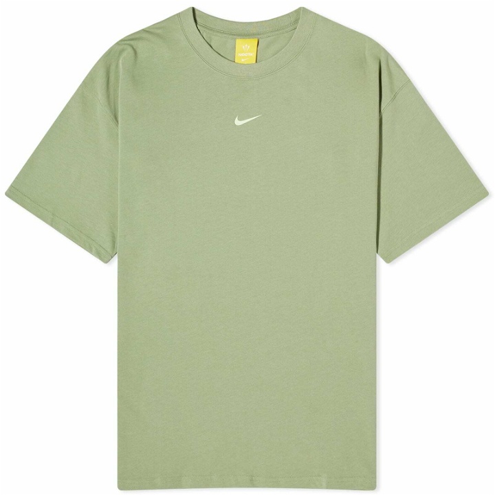 Photo: Nike x NOCTA Cardinal Stock T-shirt in Oil Green/Light Liquid Lime