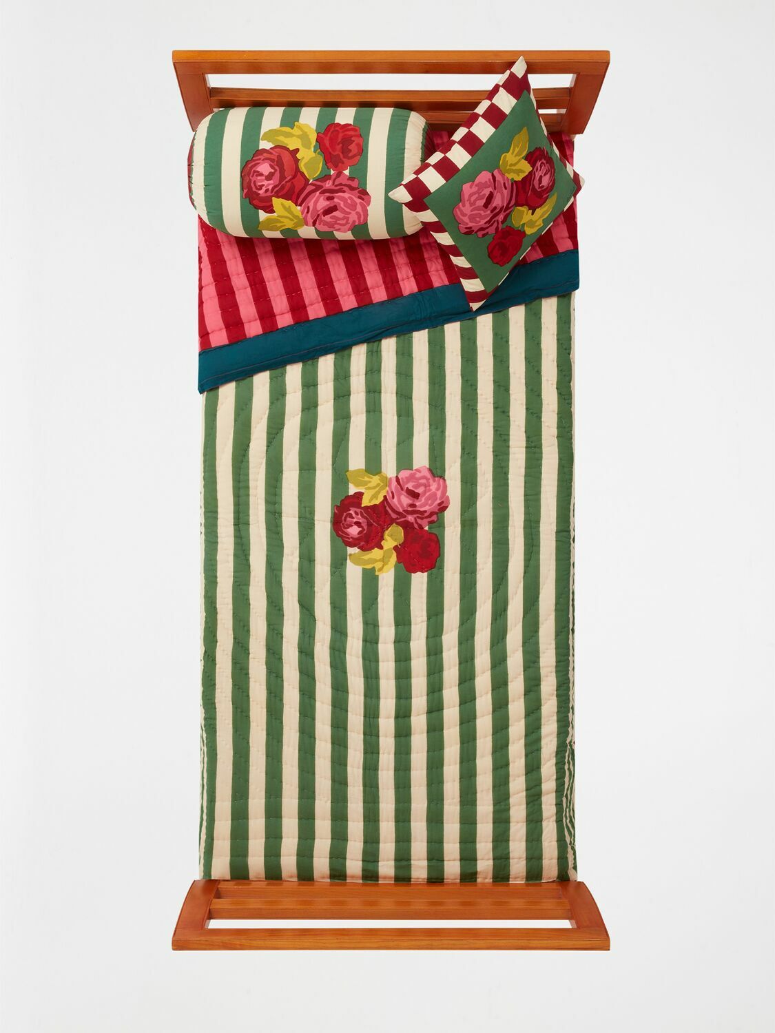 LISA CORTI Nizam Stripes Green Cushion