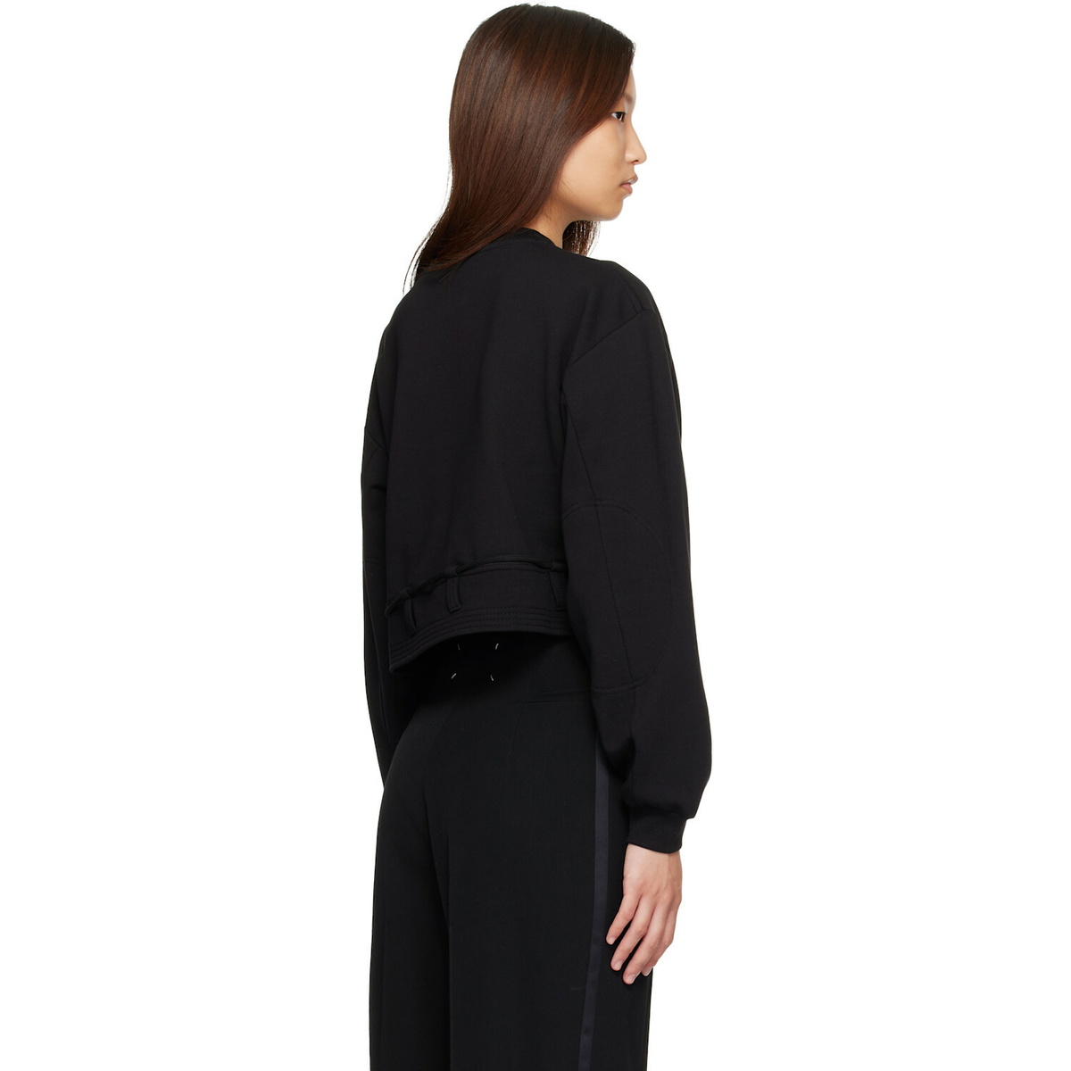 Dries Van Noten Black Cropped Sweatshirt