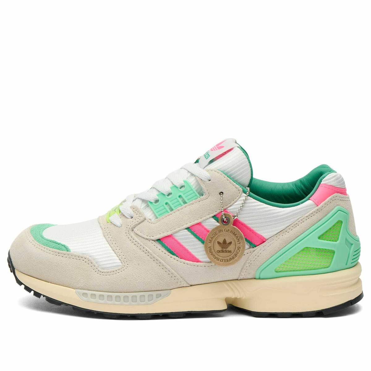 Adidas Men's Zx 8000 Mig Sneaker in Off White/Lucid Pink/Semi Court Green