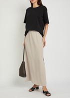Herno Crepe Midi Skirt Cream