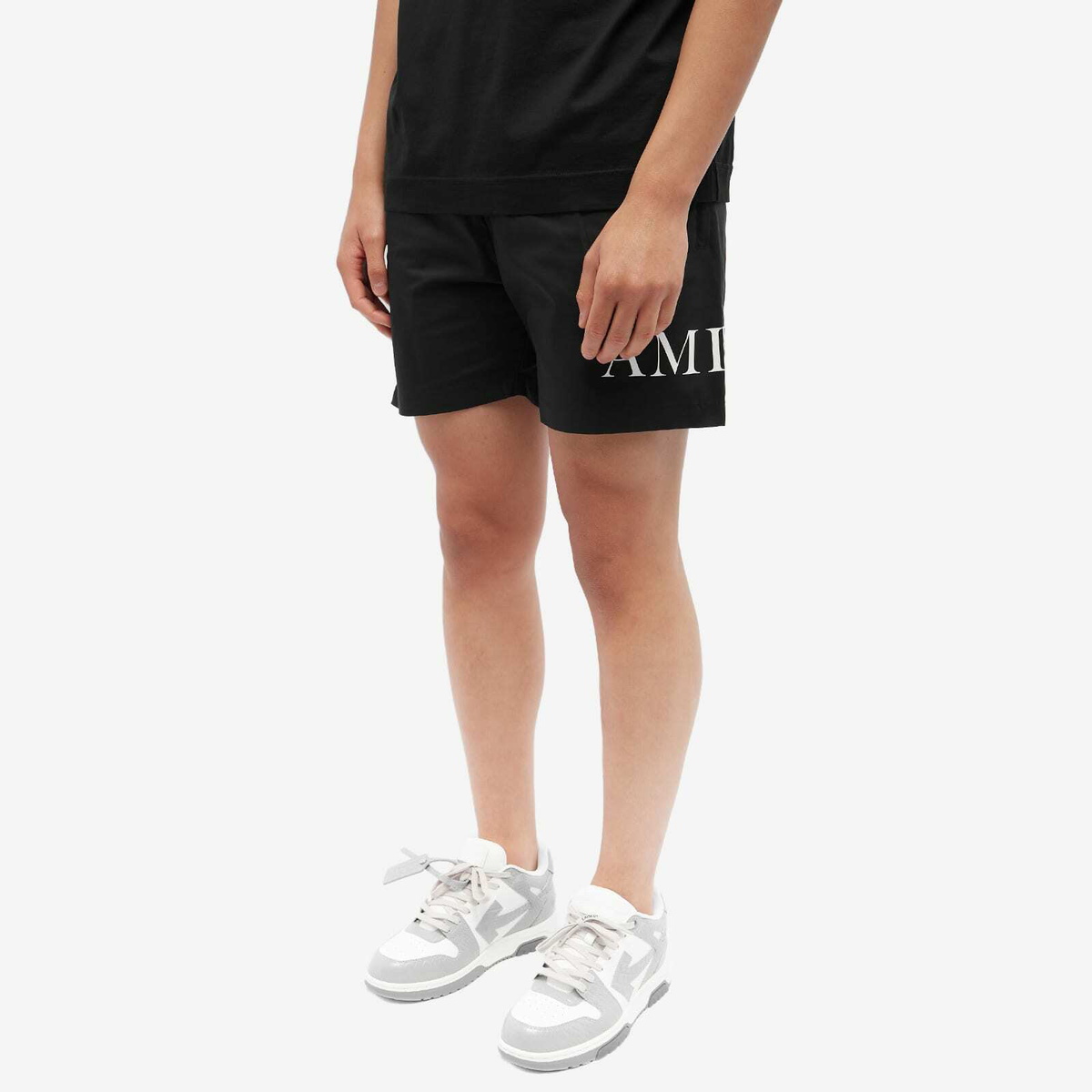 【新品未使用】【定価96,800円】AMIRI SWIM TRUNK XXL AMIRI Men's Double Logo Swim Trunks in Black Amiri
