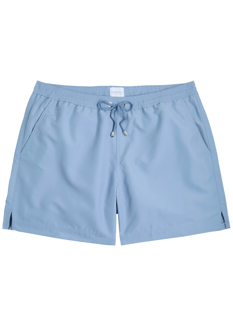Sunspel Drawstring Swim Shorts Blue