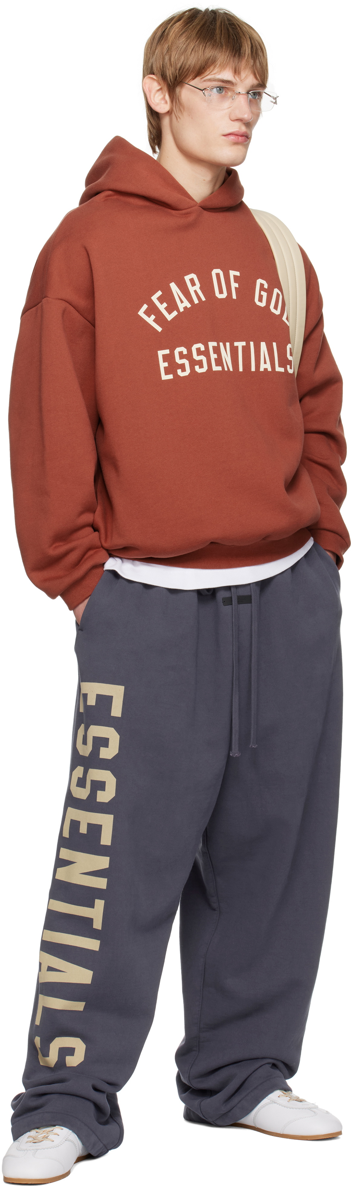 Fear of God ESSENTIALS Red Fleece Hoodie