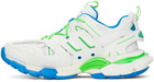 Balenciaga White & Green Track Sneakers