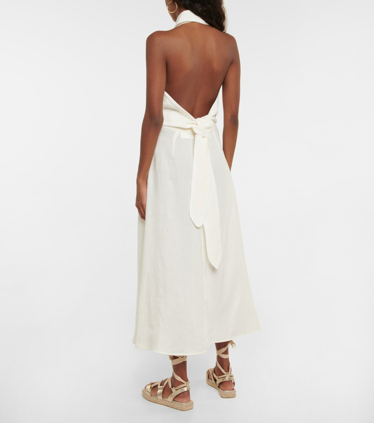Max Mara - Caio halterneck linen midi dress Max Mara