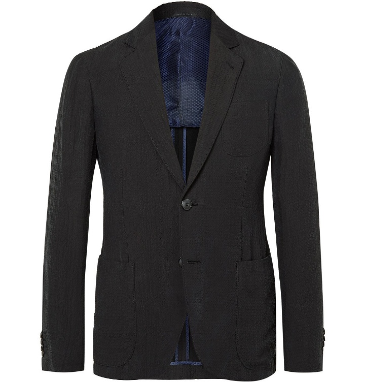 Photo: Giorgio Armani - Unstructured Matelassé Suit Jacket - Black